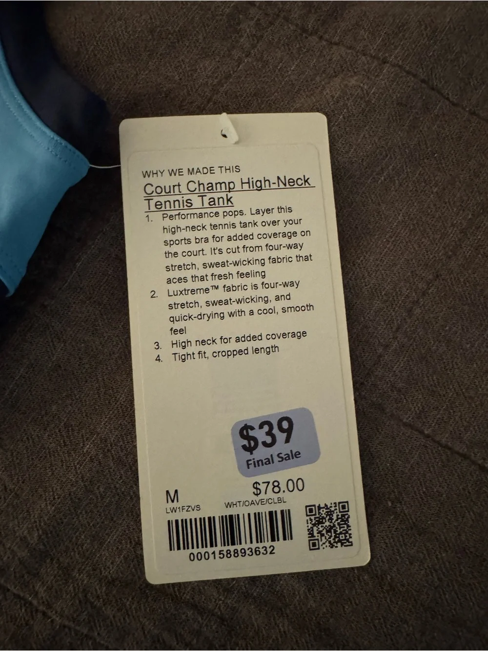 BNWT Lululemon High Neck Tank